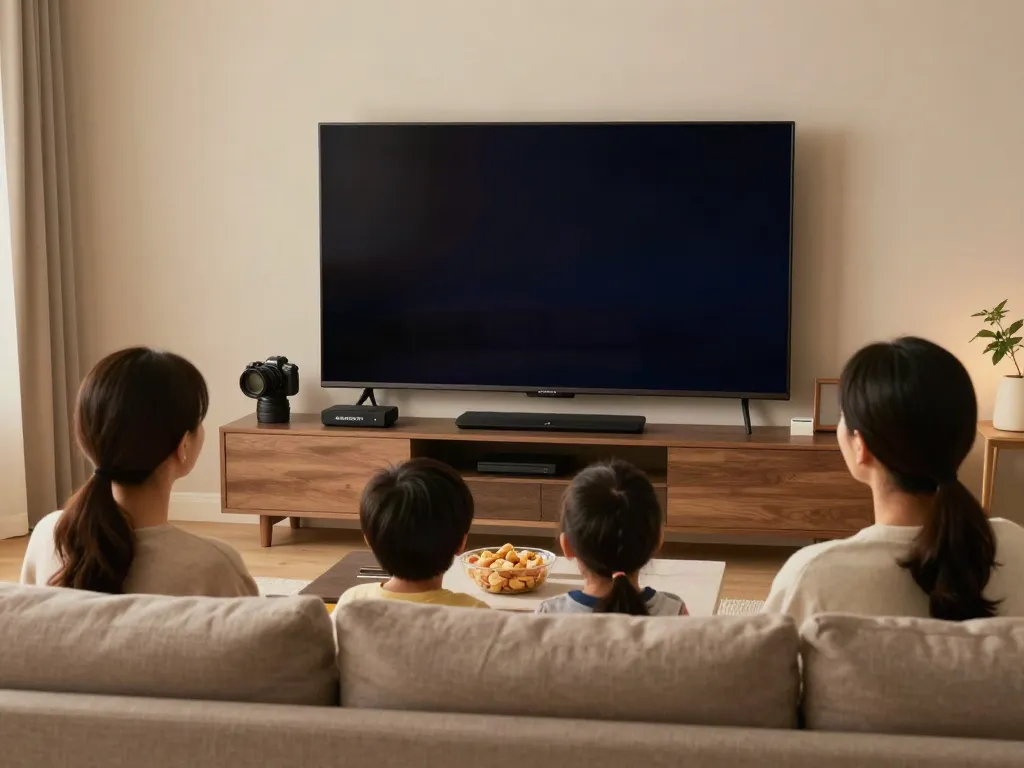 Profitez d'Atlas Pro ONTV en famille dans un salon confortable.